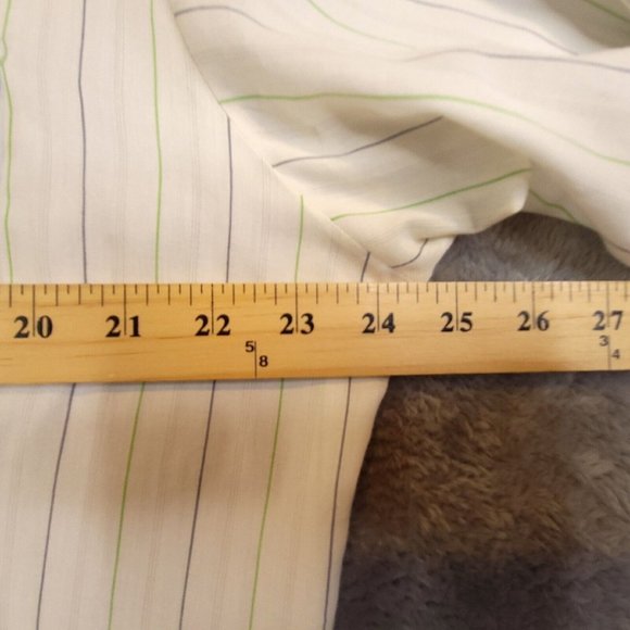 Ranchwear Mens Shirt Button Up Long Sleeve Chest Pockets Stiped Ivory 16.5 33 - Picture 3 of 13